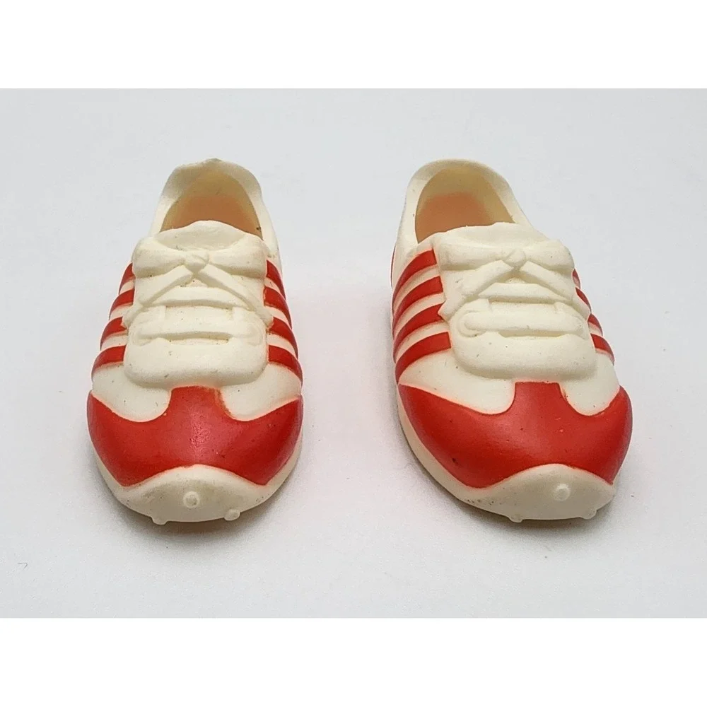 Lot of 2 Pairs 1983 Tomy Kimberly Doll Shoes RED Clogs Slip Ons and Tennis Shoes
